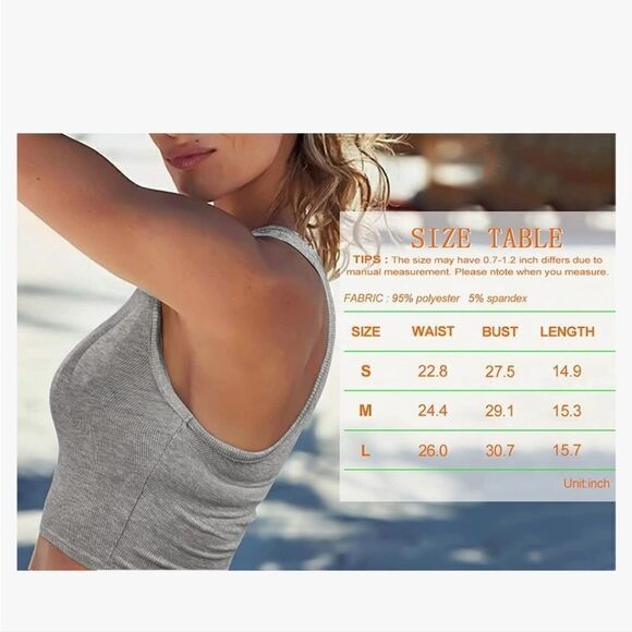 Stretchy Cropped Tank Top Like New - Picture 4 of 4